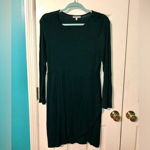 Charlotte Russe Long Sleeve Dress, Size: L, Color: Hunter Green
